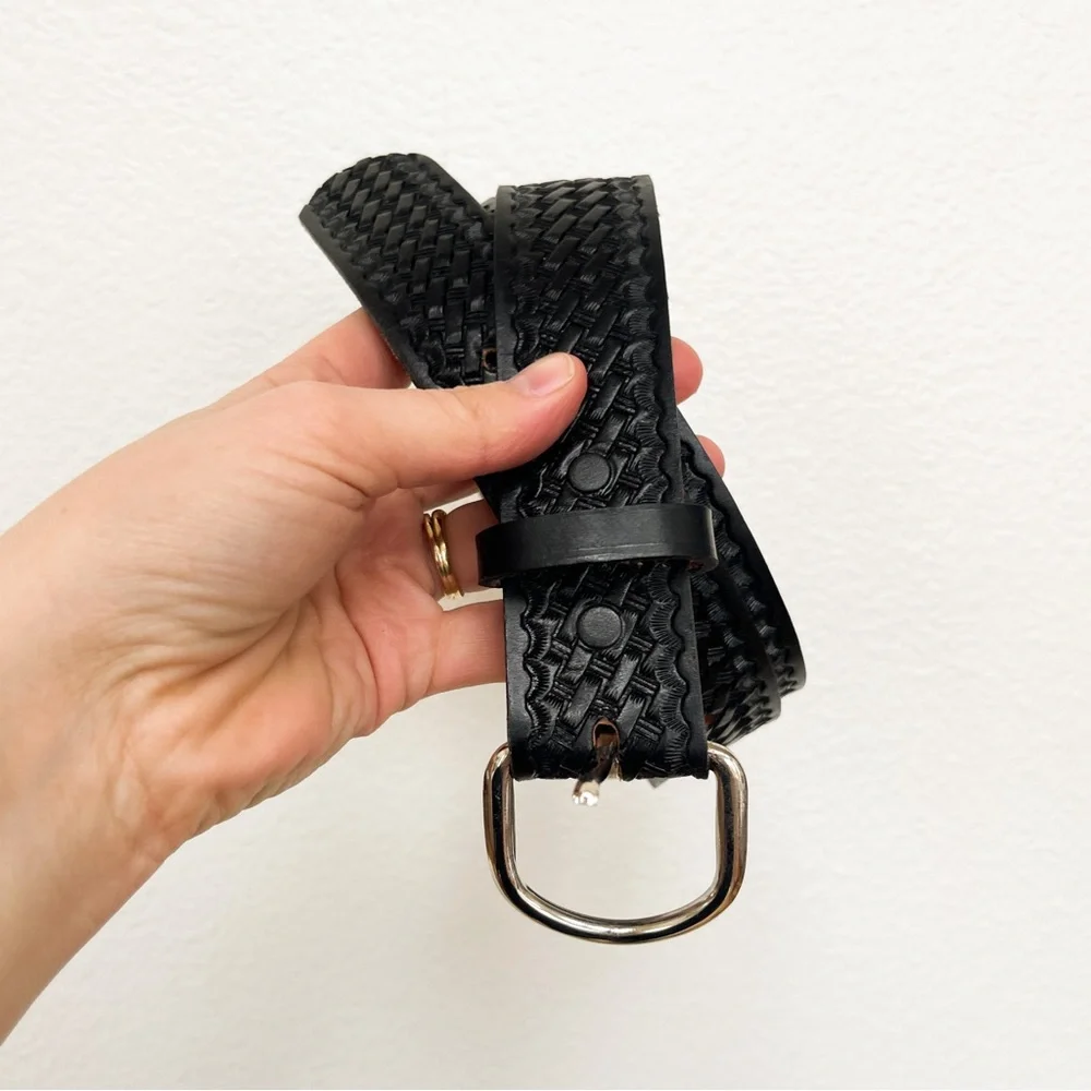 Dakota Belt Co Black Leather Belt Size 38